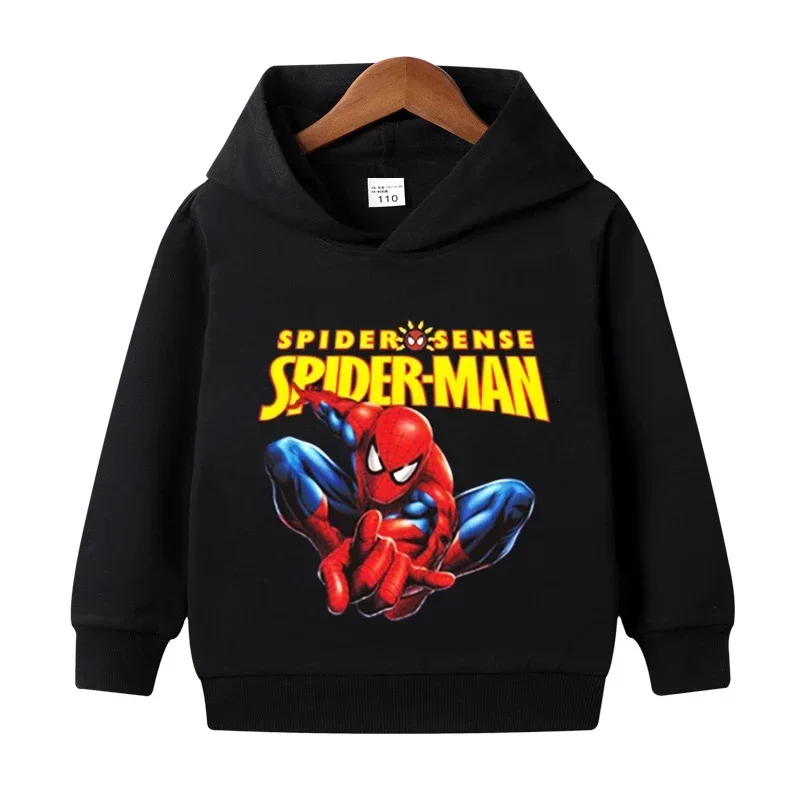 Kids Spring Autumn Spiderman Hoodies Fashion Cartoon Printing Baby Boys Clothes Boys Casual Tops Sweatshirts 2-14Years Old