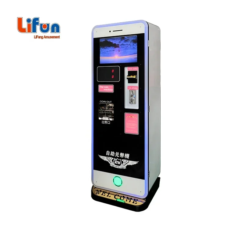 Hot Sale Coin Dispenser Credit Card Arcade Atm Bill To Coin Exchange Vending Machine Token Changer With Self Service Kiosk