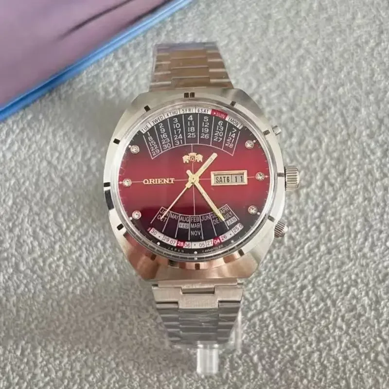 

Automatic Mechanical Orient Watch Rotating Large Dial Full-Function Stainless Steel World Timepiece Japanese movement