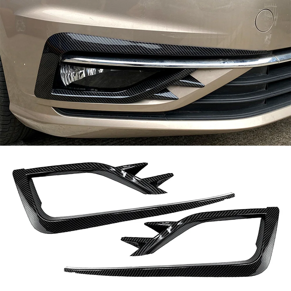 1 Pair Auto Front Fog Light Lamp Cover Bumper Grille Trim ABS For For VW Golf MK7.5 2017 2018 2019 For Volkswagen Golf 7.5