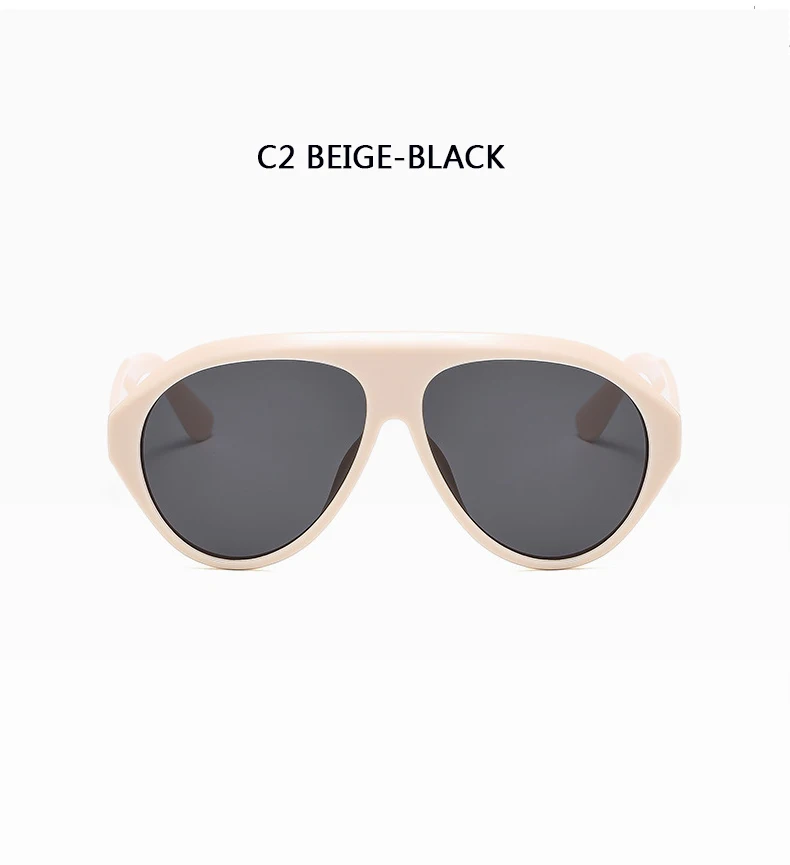 Piloten-Sonnenbrille mit großem Rahmen, Unisex, Übergröße, modische braune Sonnenbrille, Markendesign, Winterbrille – Detail 17