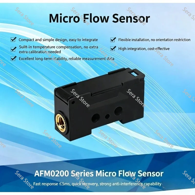 AFM0200 MicroThermal Gas Flow Sensor Air And Oxygen Flow Quality Detector Industrial Mini Gas Flow Monitoring Sensing Transducer