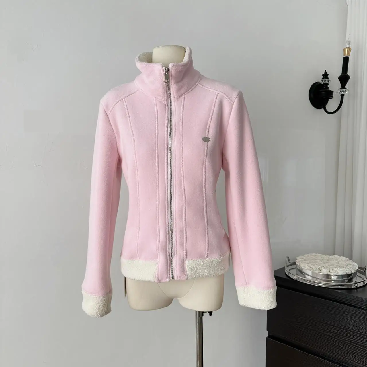 Women\'s Winter Fleece Lining Warm Slim Jacket Lady Long Sleeve Turn Down Collar Double-sided Fleece Turn Down Collar Outwear