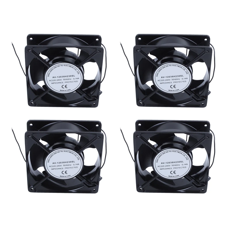 4X AC 220V-240V0.14A Brushless Cooler Cooling Fan 120Mm X 120Mm X38mm