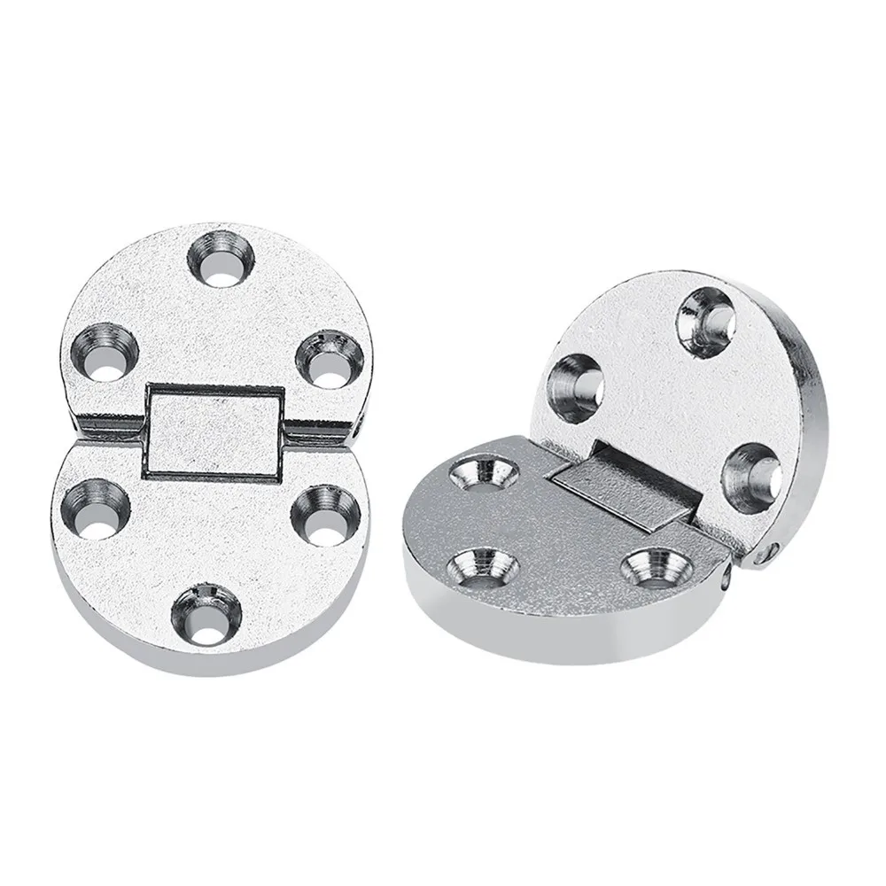 2 قطعة الأجهزة سبائك الزنك الأثاث المفصلي 180 درجة يلقي حزام طاولة قابلة للطي المفصلي حافة مستديرة قطرة ورقة الجدول المفصلي مكتب #5