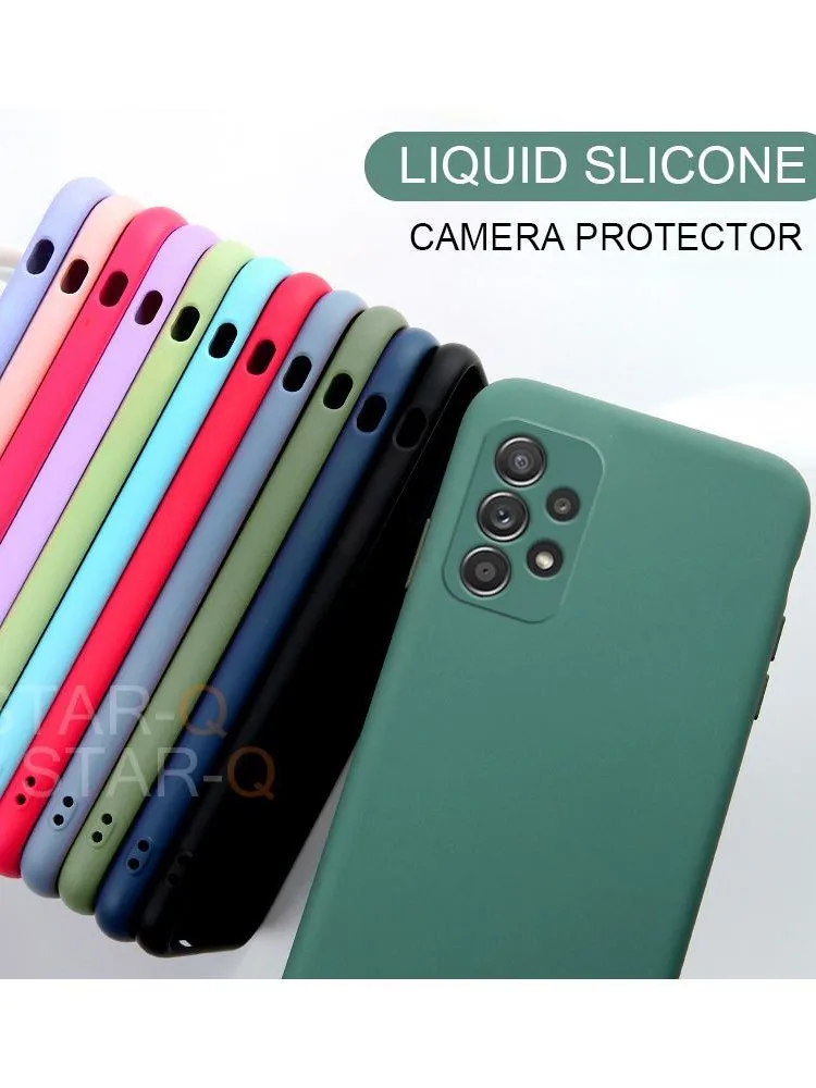 Liquid Silicone Phone Case para Samsung Galaxy, protetor de câmera, capas originais, nova