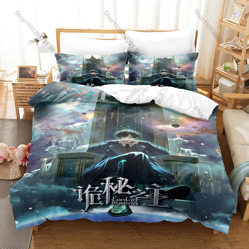 Lord of Mysteries 3D Bedding Set Duvet Cover + 2 Pillowcases Steampunk Fantasy Novel Print Soft Bedroom Decor Fan Home Gift