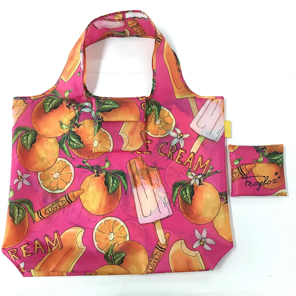 بيع المصنع مباشرة حقيبة البقالة البوليستر المعاد تدويرها القابلة لإعادة الاستخدام متعددة الوظائف حقيبة تسوق متينة قابلة للطي مع حقيبة مربعة #5