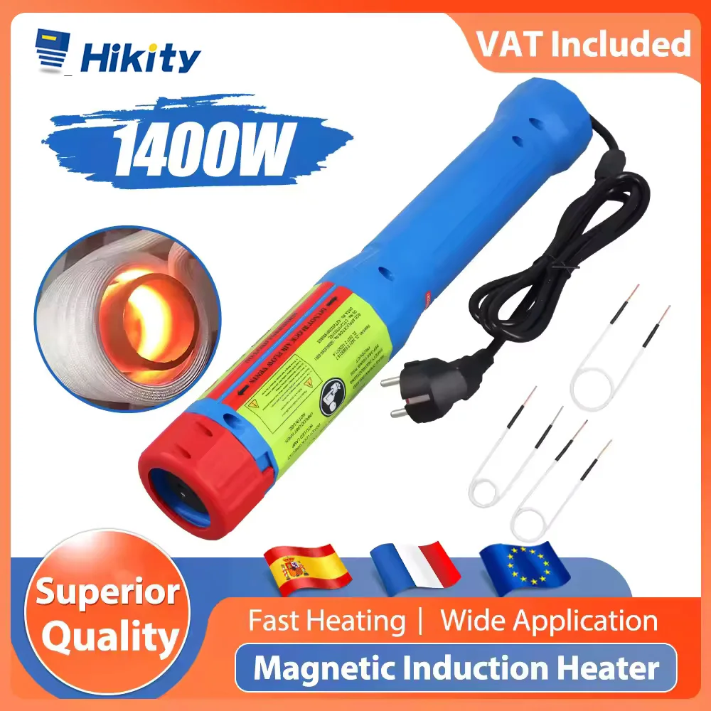 Hikity 1400W Magnetisches Induktionsheizgerät-Set, Flammenloser Autoheizer, Werkzeug zum Entfernen von Muttern und Schrauben mit 3 Heizspulen, Autoreparaturwerkzeug