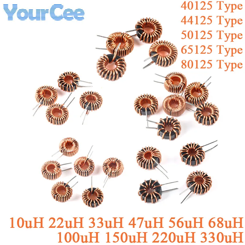 2pcs 65125 40125 44125 50125 80125 Iron Silicon Aluminum Magnetic Ring Inductor 10UH 22UH 33UH 47UH 56UH 68UH 100UH 220UH 330UH