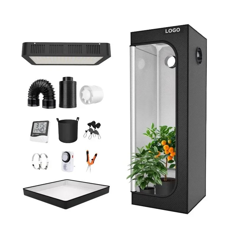 

Growing Tent Kit LED Grow Light Canvas Plant Indoor Gardening Support Customize Waterproof