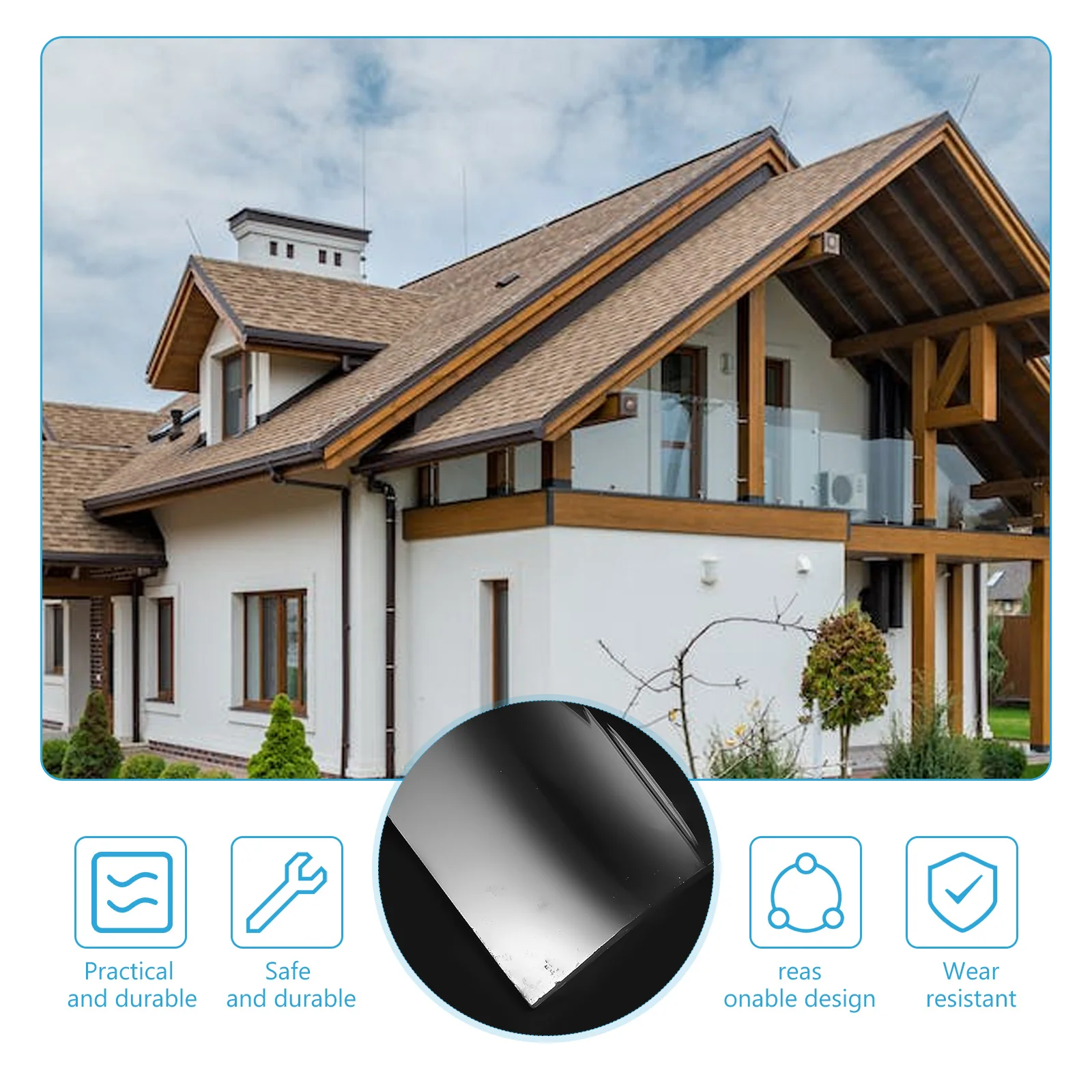 

Glass Roof Tile Durable Sunproof Rainproof Rustproof Garden Patio Courtyard Roofing Lightweight DIY Roof Cover