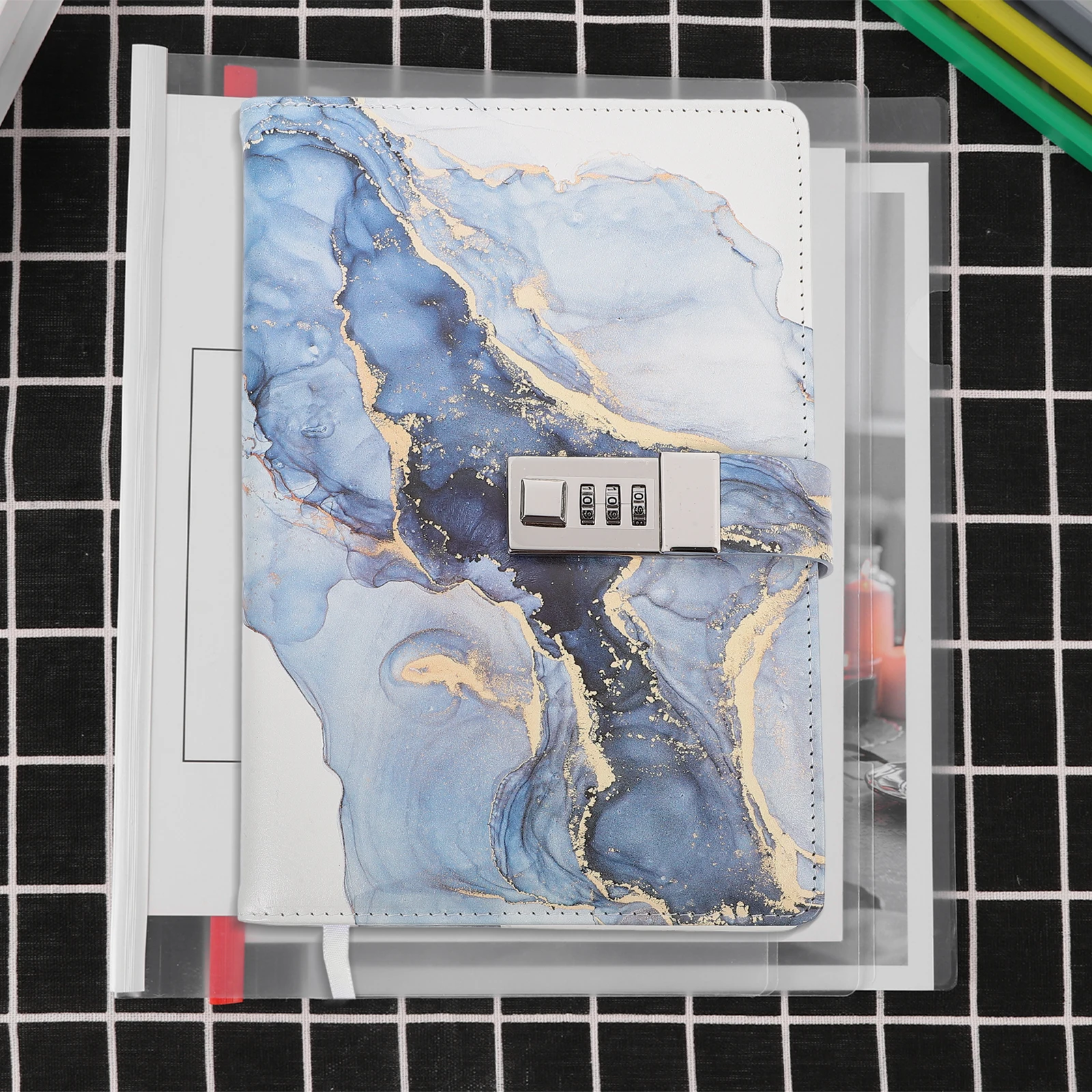 A5-Passwort mit PU-Tagebuch, Tagebuch mit Passwortbuch mit Schloss, Handkontobuchnotizen