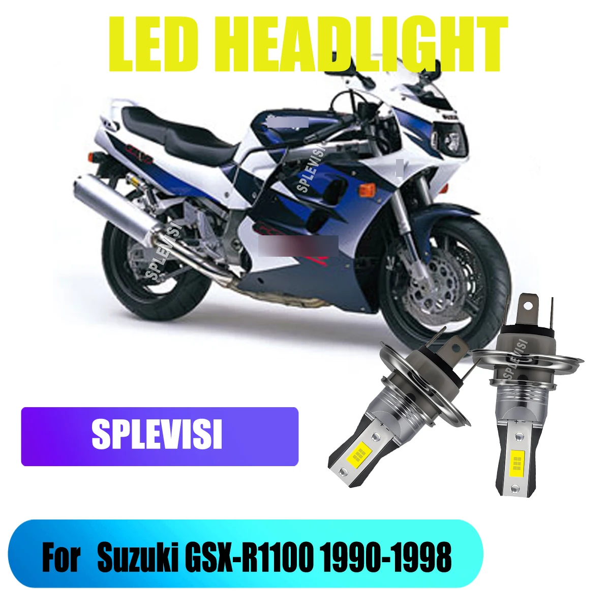 H4 Motorcycle LED Bulb 12V 45W - Precision Beam Pattern, Easy Installation For Suzuki GSX-R1100 1990 1991 1992 1993 1994-1998