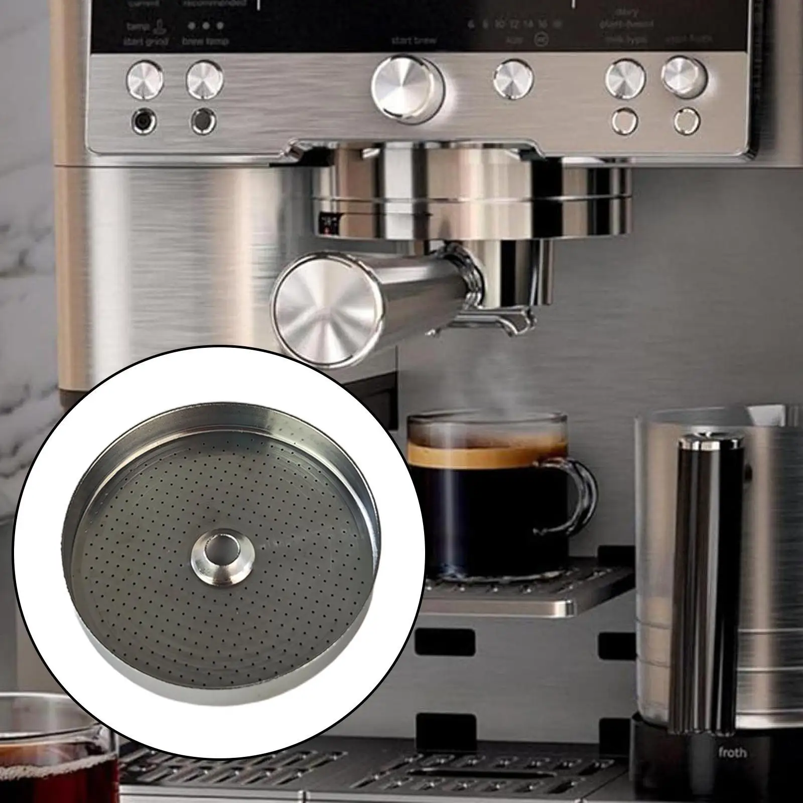 Espresso Coffee Filter Basket Robust Metal Strainer Replacement for Coffee Machine Group Head Maintenance