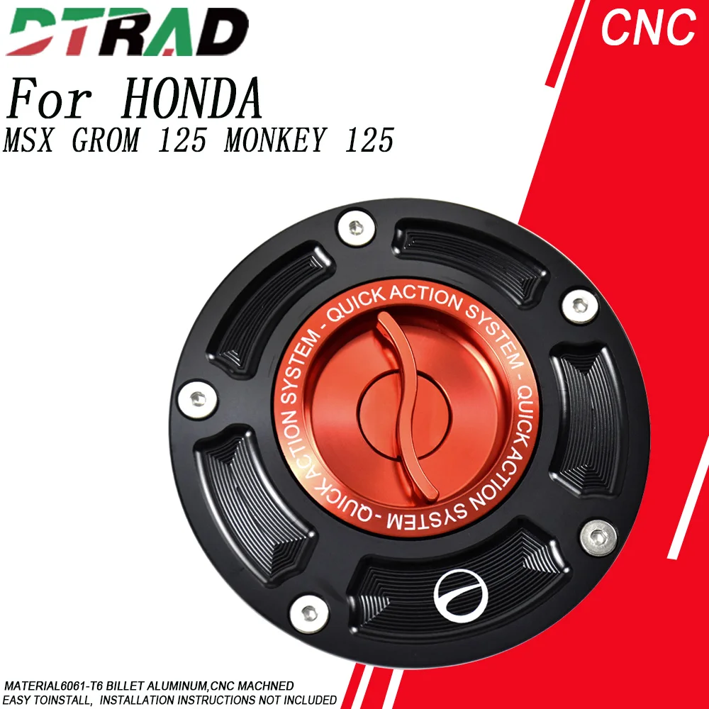 For HONDA MSX 125 GROM 125 2014-2025 MONKEY 125 2018-2025 Motorcycle Keyless Fuel Tank Cap CNC Quick Filling Plug Oil Gas Cover