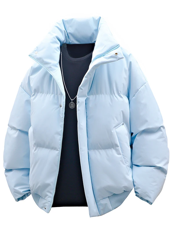 

Retro American ort Cotton Jaet Thiened Bread Sle Stand Collar Coat for Men And Women Winter Warm Casual Outerwear