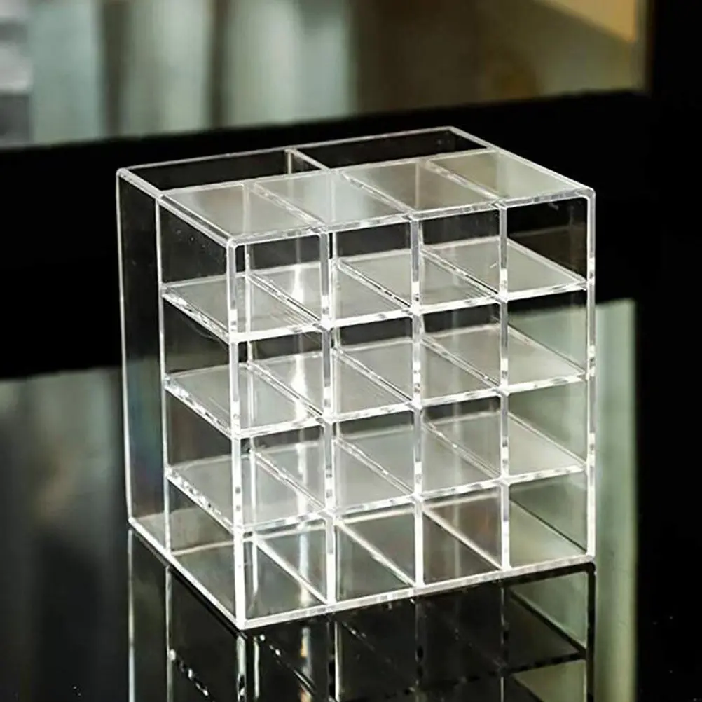 1Pcs Lipstick Box Transparent Acrylic Durable Storage Organizer Makeup Holder Countertop Divider Lipstick Storage Case