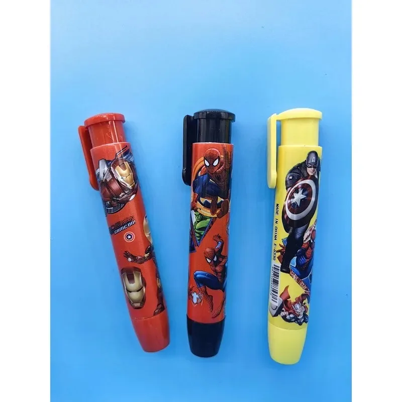 Marvel The Avengers Pushable Eraser Anime Figures Iron Man Spider-Man Captain America Cartoon Stationery Children Birthday Gifts