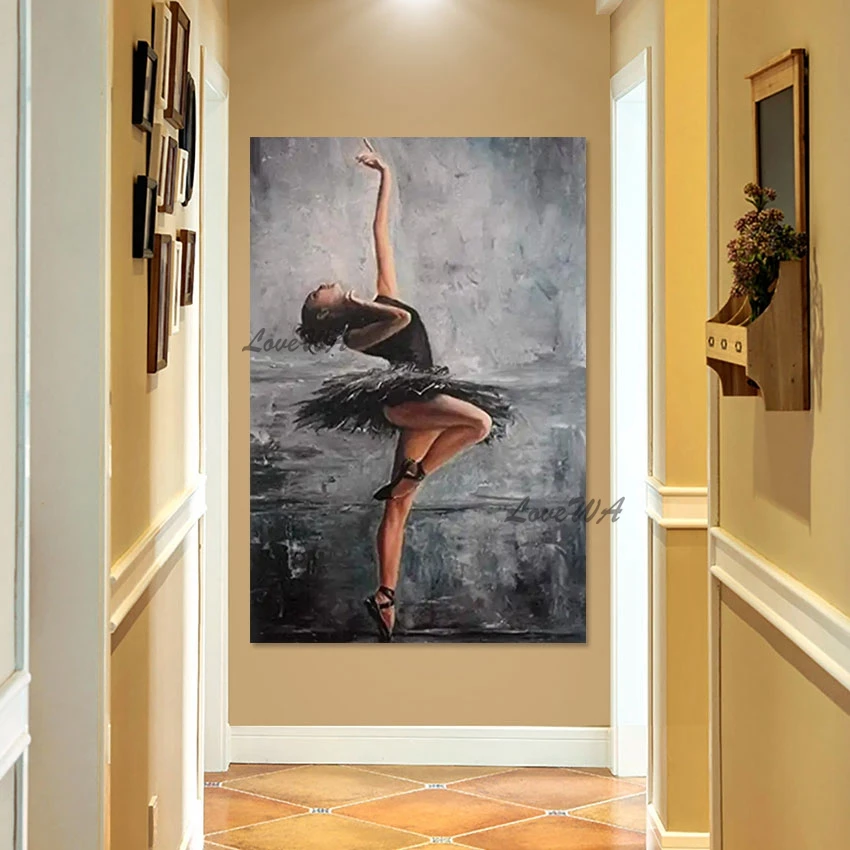 

Ballet Dancer Oil Paintings Bedroom Wall Decor Picture 3D Sexy Figure Drawing Abstract Art Acrylic Canvas Artwork No Framed