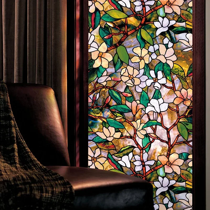 Window privacy film stickers artscape Magnolia Window Film vinyl for glass windows stained glass window film Home and Bathroom