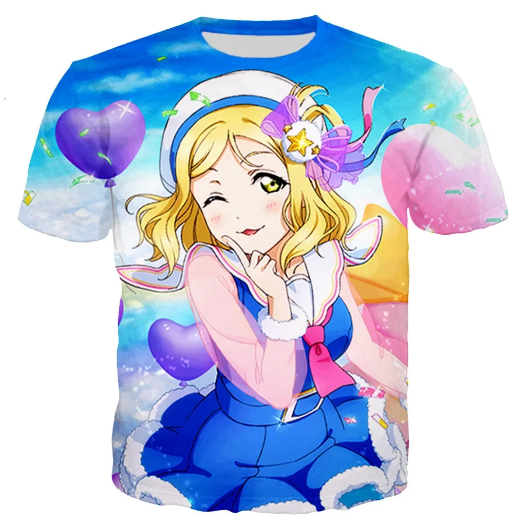 Summer 2023 New 3D Printed Sexy Anime Beach Girl Men/women Fashion Love Live T-shirt Casual Style Shirts Oversized Clothing