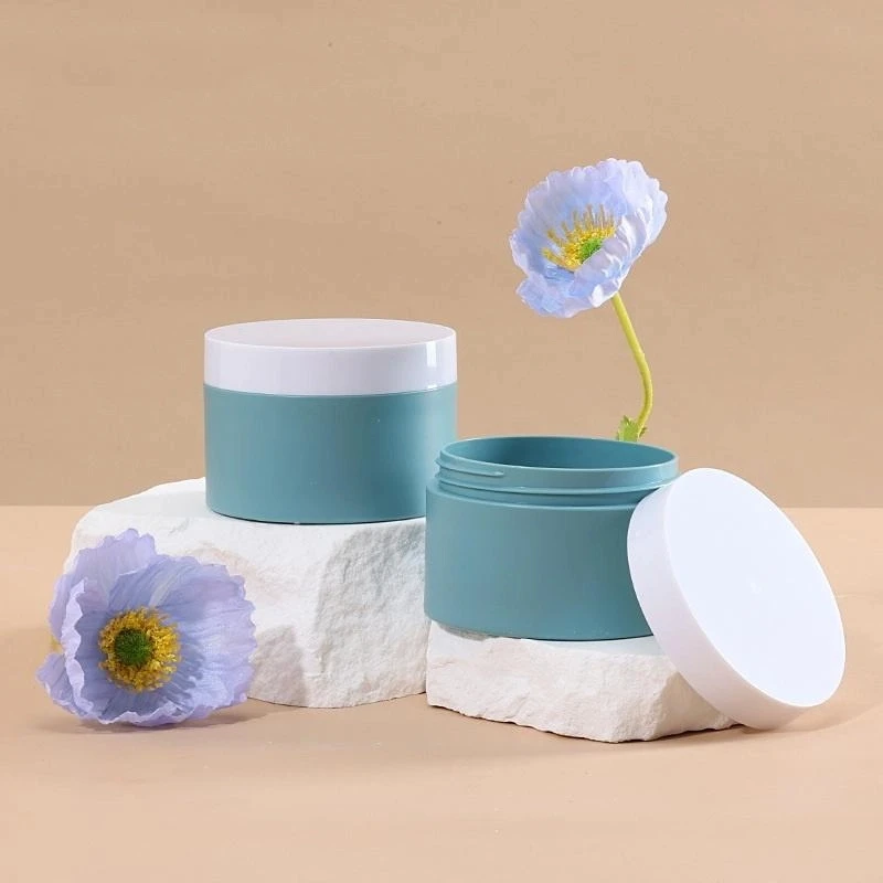 Pot en plastique moulé par Injection bleu 100G, 1/2 pièces, crème pour le visage, récipient cosmétique en plastique épais, bouteille rechargeable, boîtes, étui pour sérum