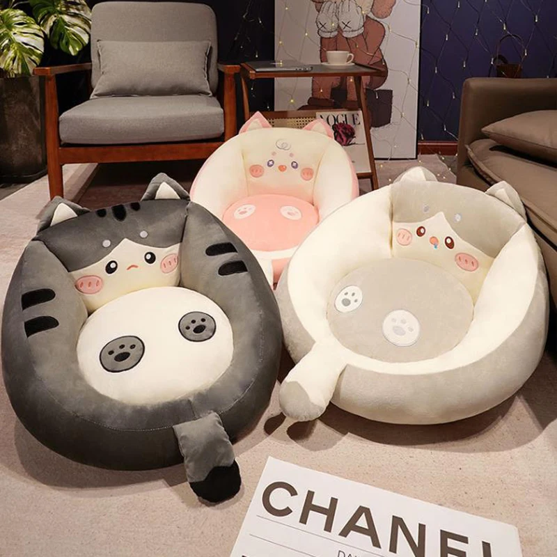 Cartoon Cat Seat Cushion Lazy Person Sitting on The Ground Tatami Mat Futon Bedroom Home Balcony Seat Cushion Chair Cushion