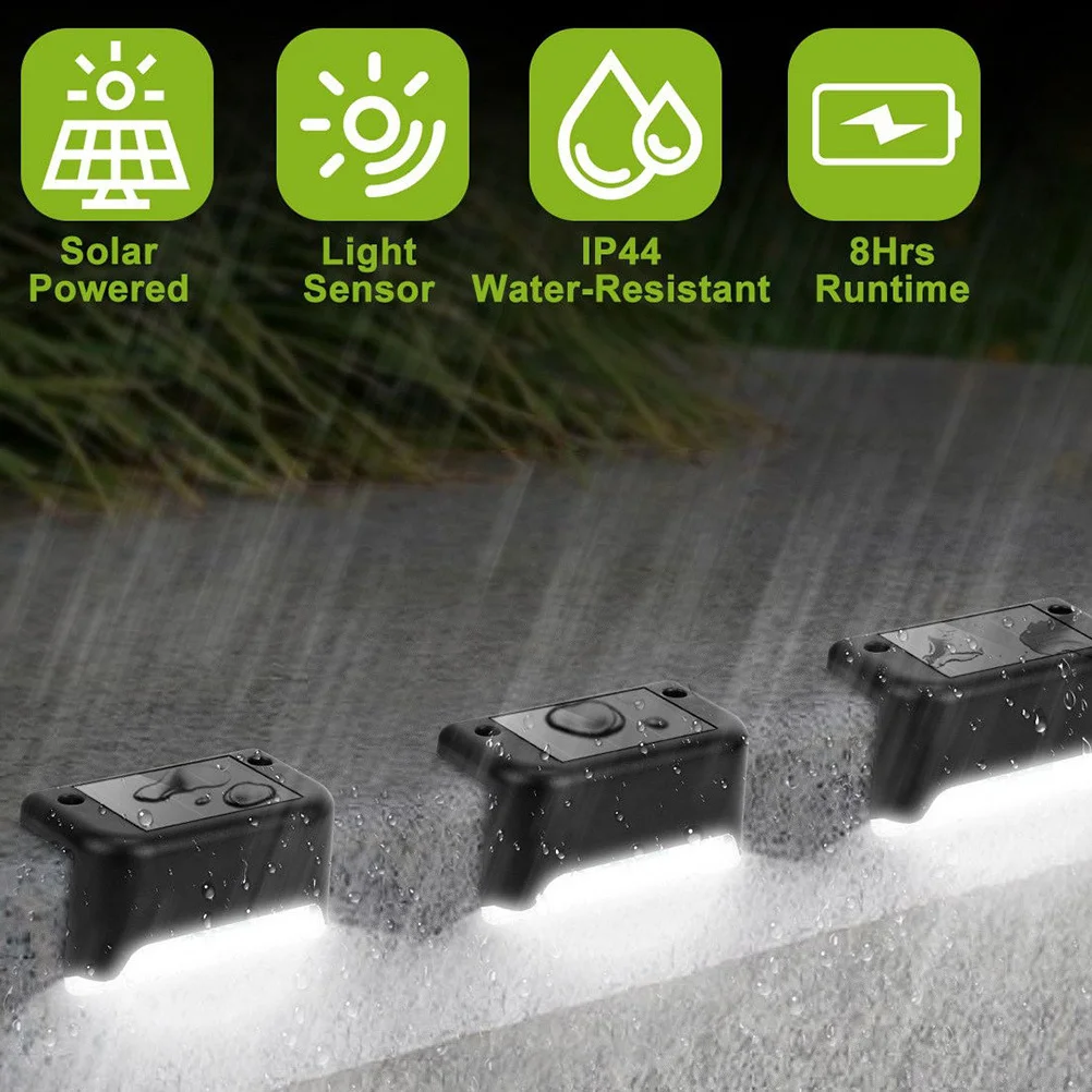 

6Pcs Solar Fence Lights Outdoor Waterproof LED Deck Lamps for Garden Wall Stair Yard Path Lighting Home Decor Solar Deck Lights