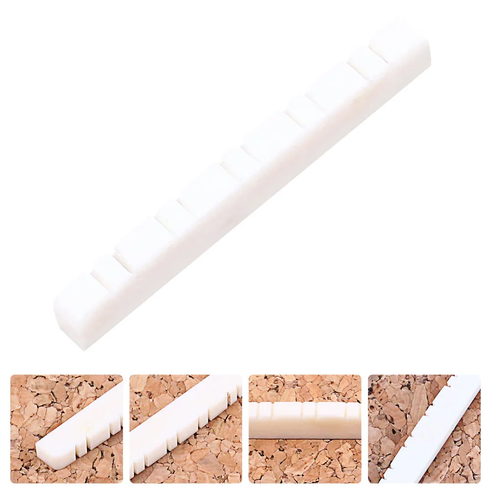 

10 String Electric Guitar Nut Bone Slotted Replacement Compact Natural Bone Guitar Parts Pre-Slotted Musical Instrument Nut