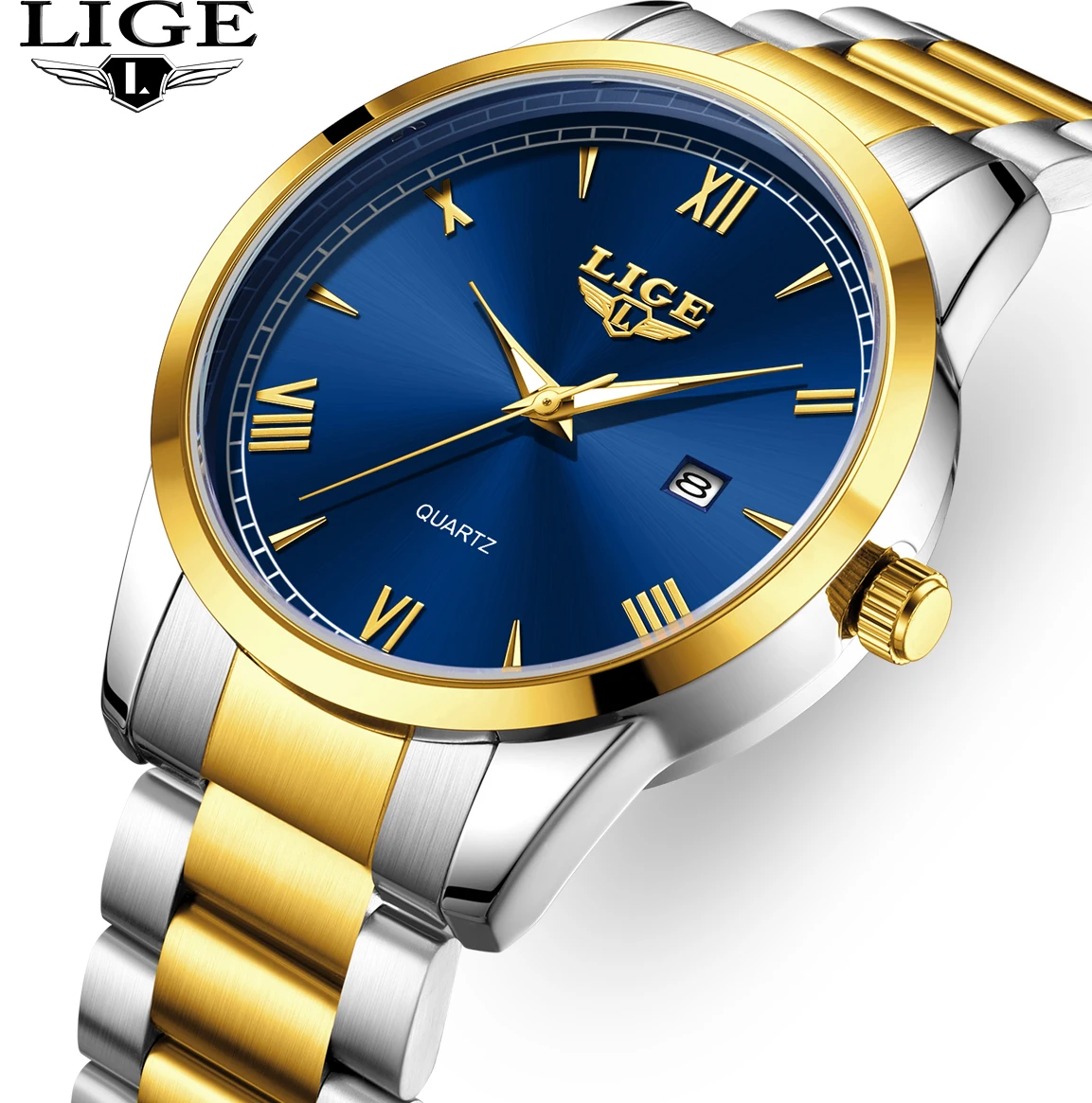 

New LIGE Fashion Luxury Quartz Men's Watches Classic Business Date Waterproof Luminous Stainless Steel Quartz Wristwatch For Men
