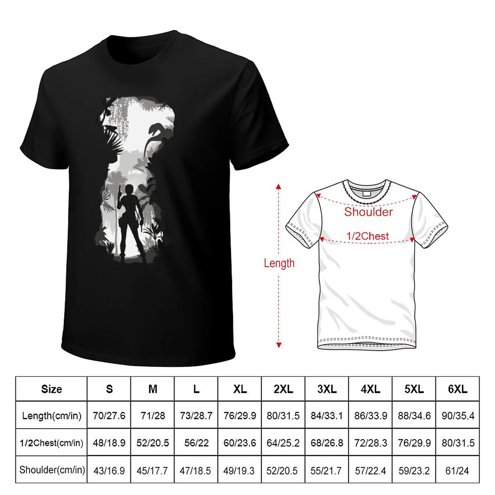 Lara croft in forest HIGH QUALITY T-Shirt Tough Fabric Work Tee