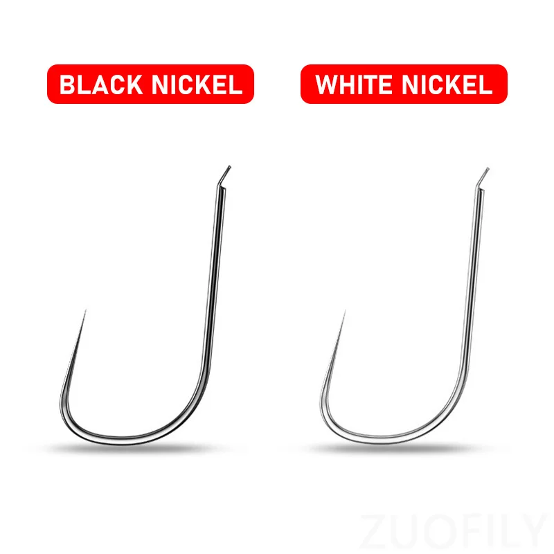 100 قطعة خطاف صيد عالي القوة مقاس 0.1 # -5 #   خطاف صيد حاد غير حاد من سبائك الصلب لملحقات سمك الشبوط البلطي