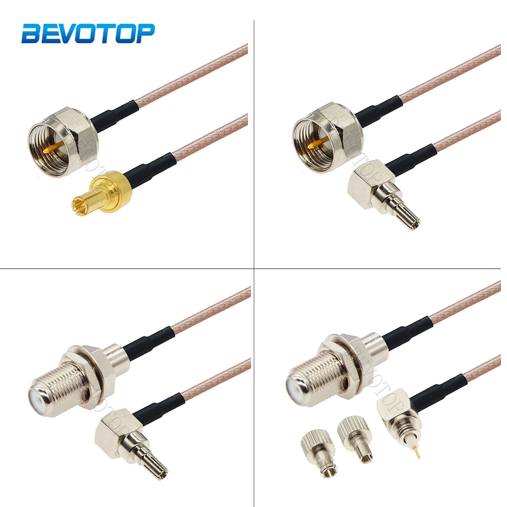 

2Pcs/Lot F Male/Female to CRC9 Male Connector 50 Ohm RG316 RF Coaxial Cable Jumper Pigtail 3G Antenna Extension Cable 10CM-1M