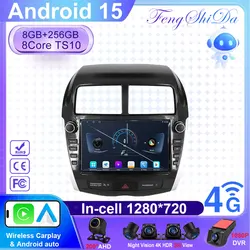 Android 15 GPS Navigation Auto Radio Head Unit For Mitsubishi ASX 2010-2016 Android Auto Carplay No 2din DVD Multimedia Player