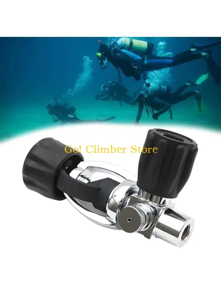 Q84C Compacts Diving Tanks Valves with Yokes Interfaces, Plated Scubas Fill Adapter for Water Sports Users and Equipment Setups