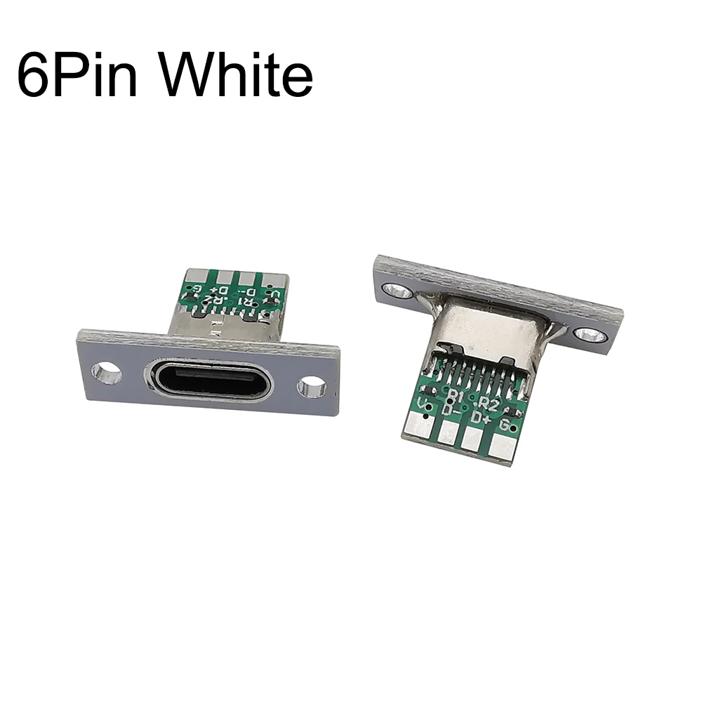 5/10Pcs Typ C USB 3,1 Buchse Stecker Mit Befestigungs Platte 2Pin 4Pin 6Pin Typ-C USB Jack Lade Port für DIY PCB