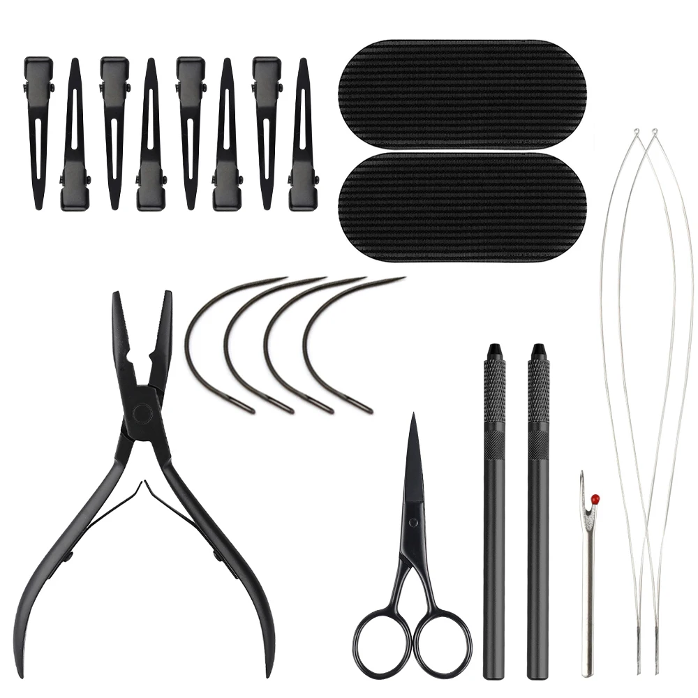 

GlamorDove Hair Extension Starter Kit – Mini Pliers, Loop Tools, Clips, Scissors & Accessories for Salon Installation