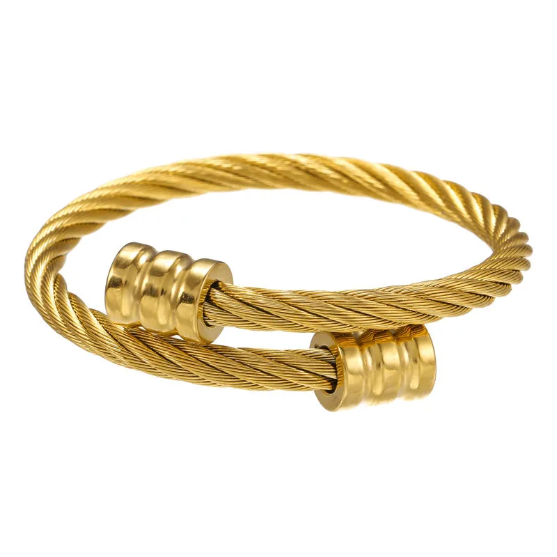 Personality Charm Men\'s Cylindrical Head Titanium Steel Bracelet Bangle No Fade Color Simple Hand Jewelry Party Accessories