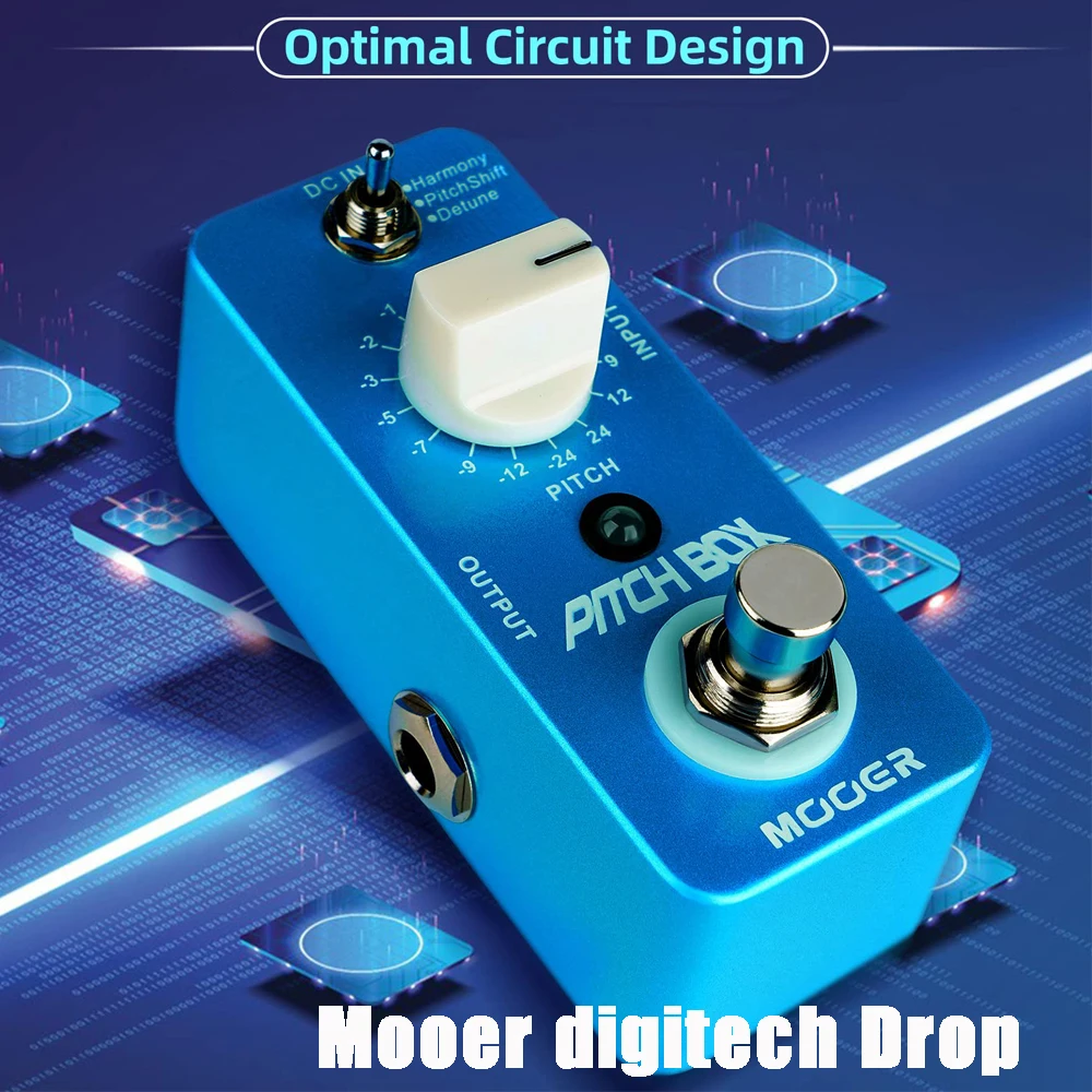 Mooer-Drop Pedal Tuner, 3 Effect Modes, Precise Tone, Shifting Guitar and Vocal Pedals with 16 Selectable Parameters