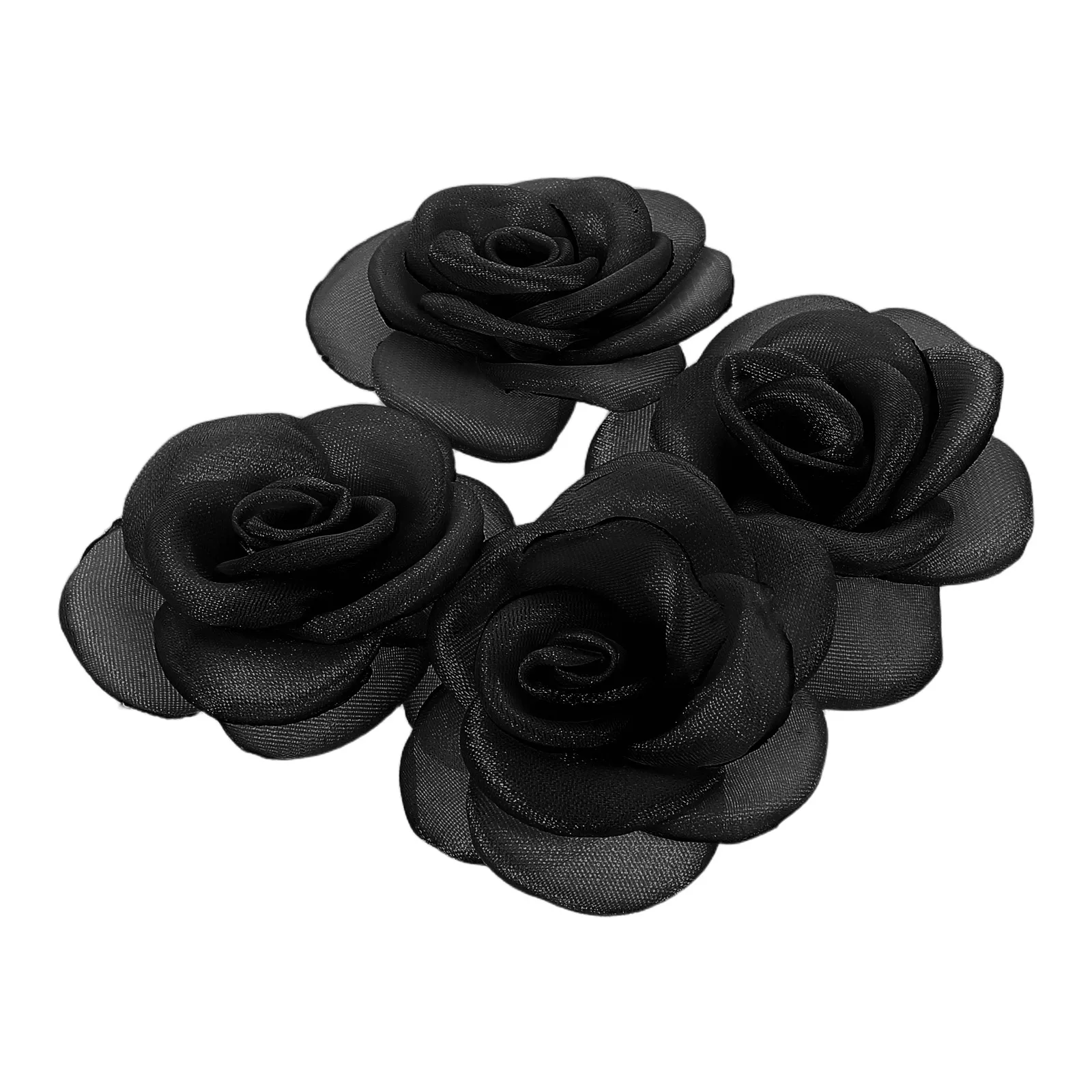 

4Pcs Artificial Fabric Rose Flowers Faux Heads for Wedding DIY Home Party Crafts Scrapbooking Decoration Rose Decor