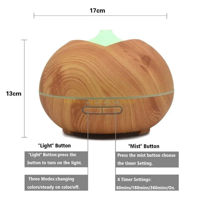 D0AB 300ML العطر العطر الأساسي للزيت الناشر الخشب مرطب للمكتب المنزلي