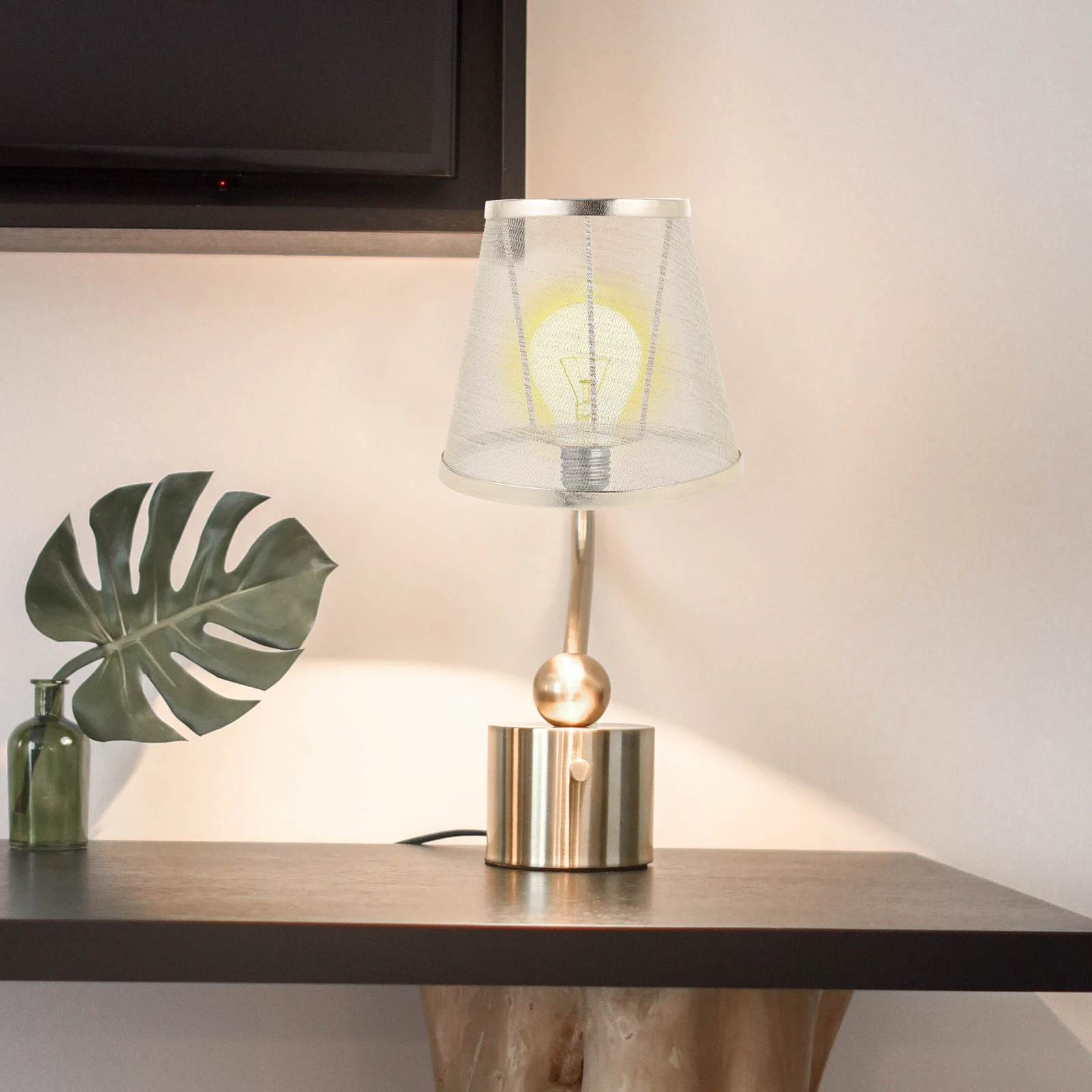 

Transparent Fabric Lampshade 13.5cm Edge for Table Bedside Hanging Lamps Cloth Drum Shades Replacement Cover Small Accessories