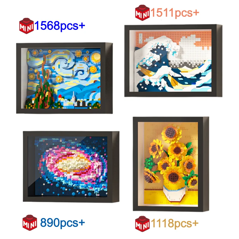 

MOC Creative World Famous Painting Series Assembly Building Block Picture DIY tabletop decoration Toys Christmas birthday Gift