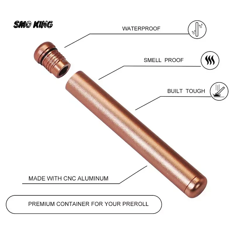 SMO Aluminum Alloy Sealed 110mm Tobacco Storage Tube Moisture-proof Anti-fall Built Cigarette Sealing Tool Smoking Accessories