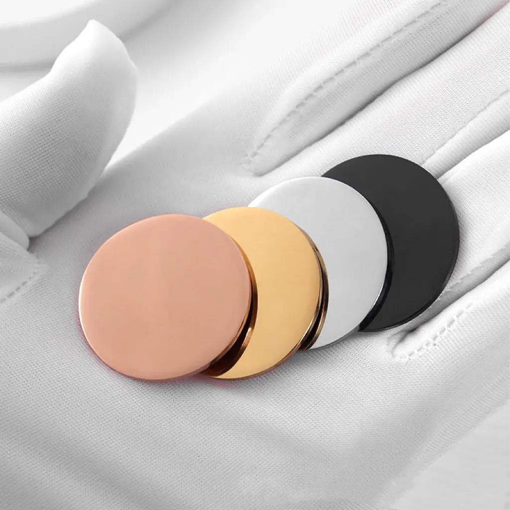 

New 20Pieces 20/25/30/35/40MM Mirror Polished Stainless Steel Round Disc Without Holes Coin DIY Laser Engraving Pattern