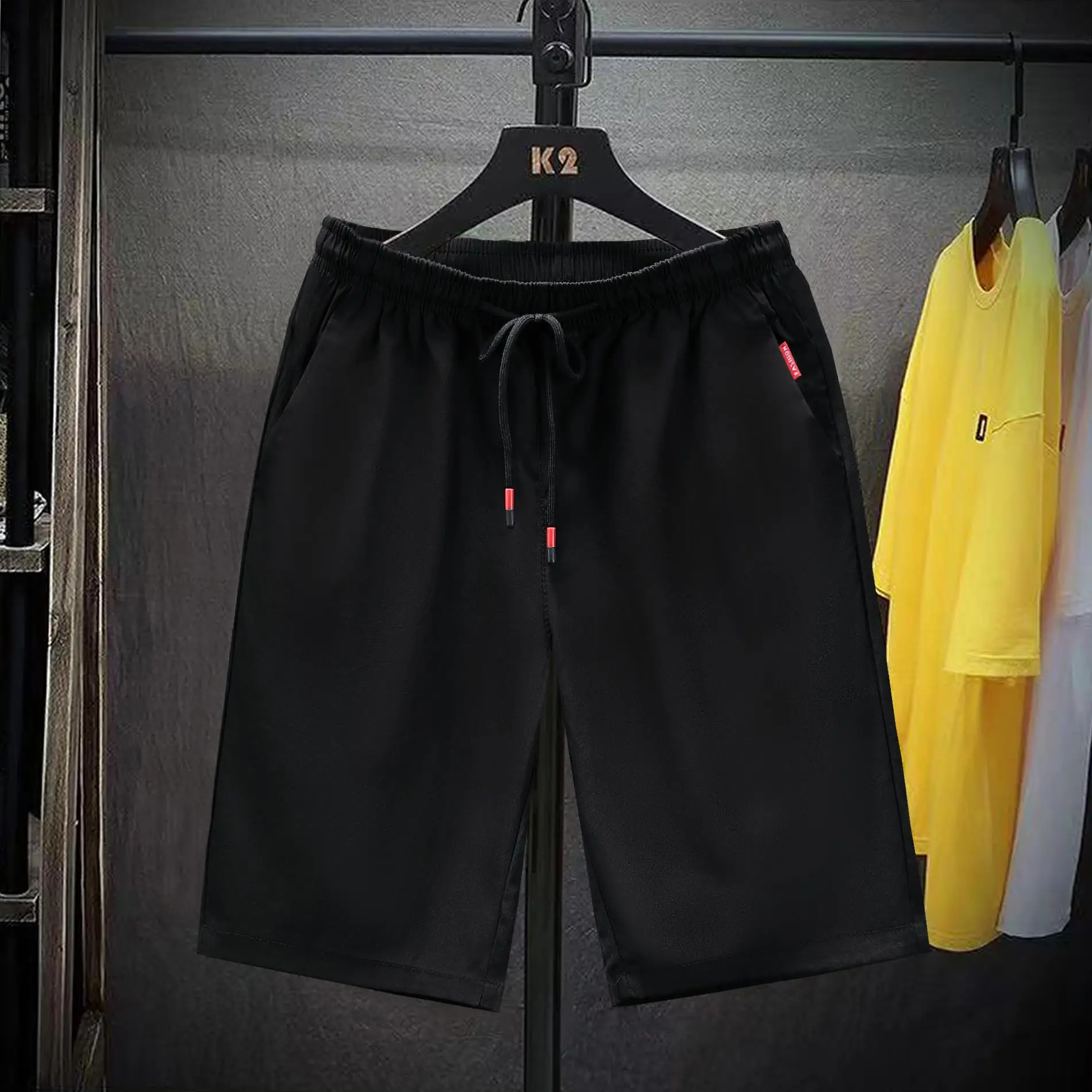 

Шорты из ледяного шелка больших размеров для мальчиков, повседневные брюки длиной 5-7 дюймов, детская одежда, летние спортивные прямые брюки для подростков