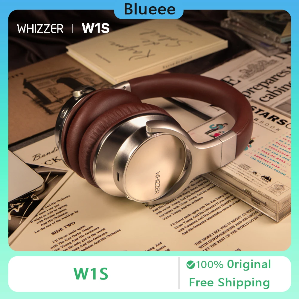 Whizzer W1S سماعات الرأس الرجعية فوق الأذن سماعة لاسلكية تعمل بالبلوتوث ميلارد سماعات الرأس الحد النشط الضوضاء منخفضة تأخير سماعات #1