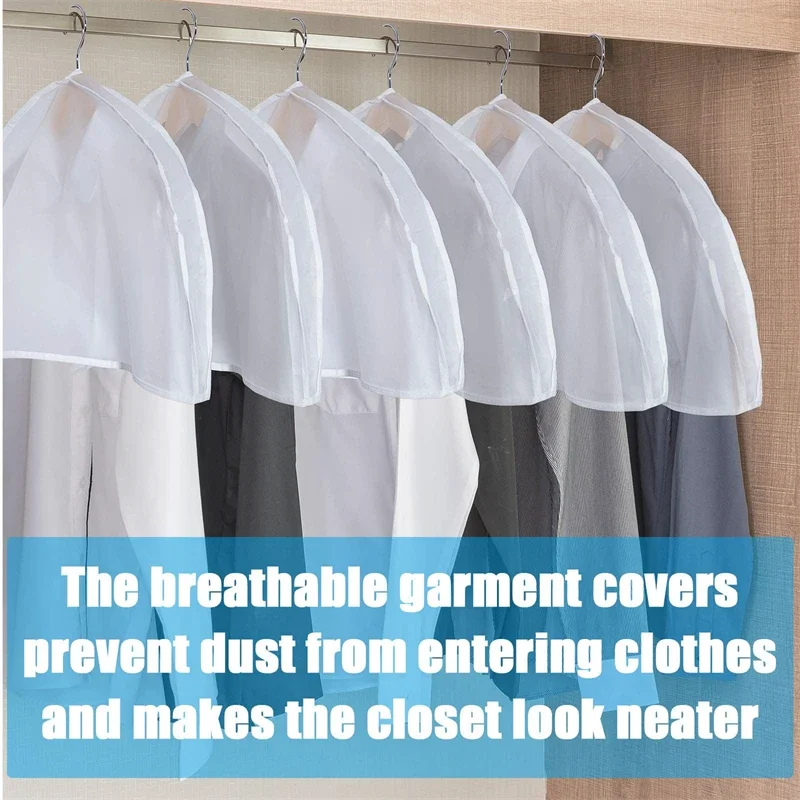 1-5 قطعة غطاء غبار الملابس فستان معلق دعوى معطف الملابس حامي حقيبة التخزين حالة الكتف الغبار خزانة المنظم #3
