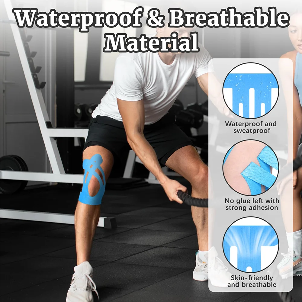 10PCS Kinesiology Tape for Knees,Waterproof & Elastic,Breathable Knee Tape,Athletic Tape Provide Support & Stability for Running